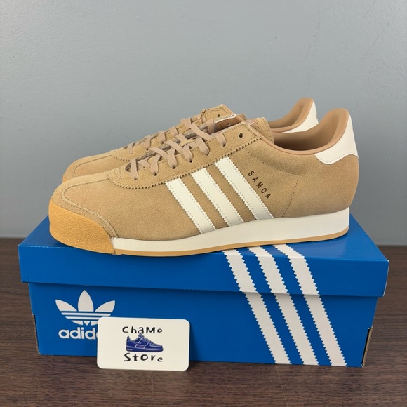 Adidas Originals Samoa Brown Beige White Athletic Sneakers JH9050 Men's Size - Picture 3 of 10